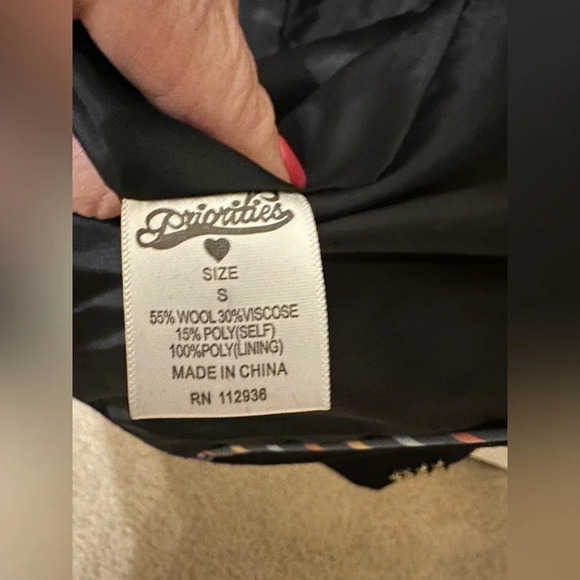 Priorities size S wool blend blazer with fancy trim - Picture 7 of 8